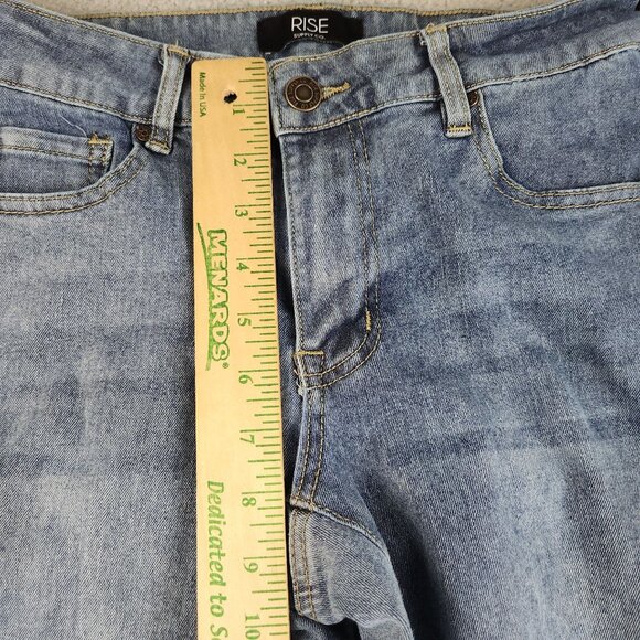 Y2K Flared Leg Low Rise Jeans Women's/Jr's 9 Blue Denim Cotton Blend Stretch - Picture 5 of 10